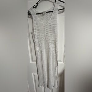 blu waves white crochet swim  coverup dress size: s